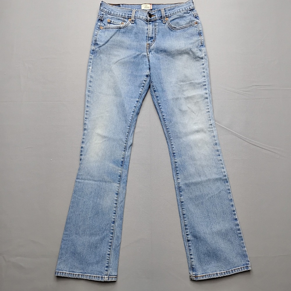 Levis Womens 8L Bootcut Jeans Light Wash Denim Stretch Y2K 29x33 Distressed